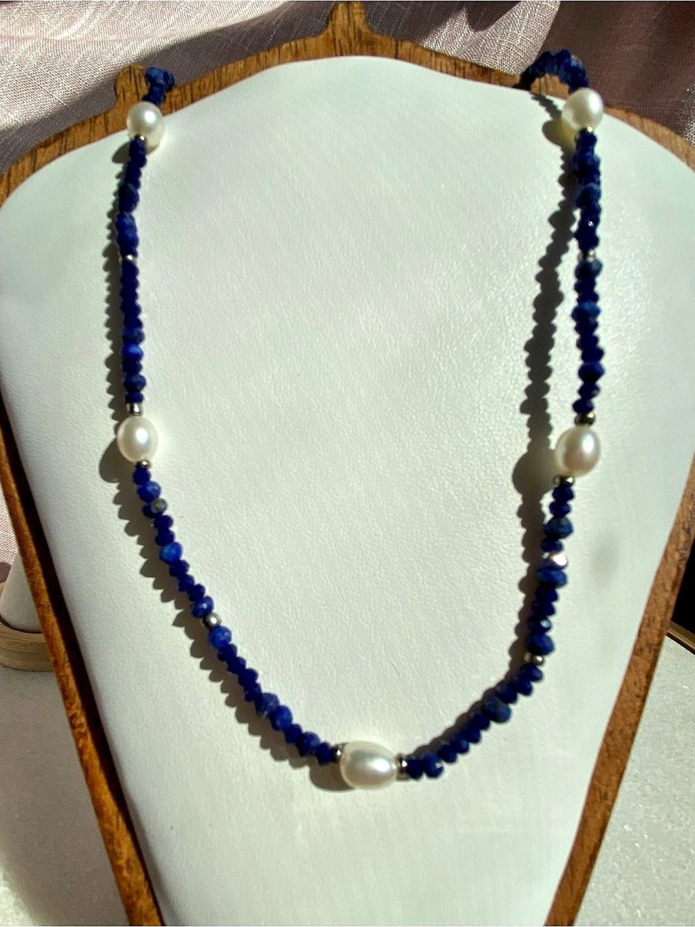 Sterling, Blue Lapis & White Cultured Pearl Jewelry Set